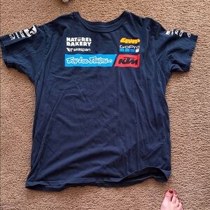 Troy Lee Designs/KTM Navy Short Sleeve Logo T-Shirt